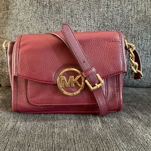 Michael Kors (MK) Burgundy cross body satchel